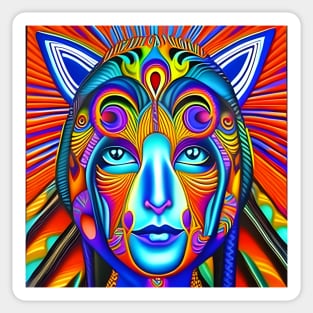 Catgirl DMTfied (14) - Trippy Psychedelic Art Sticker